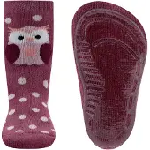Ewers Calcetines 'Eule' gris claro / lila claro / lila oscuro / rojo vino