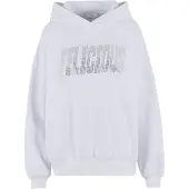 FELICIOUS Sudadera 'Rhinestones' plata / blanco