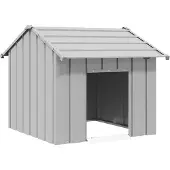 vidaXL Cabaña para perros , con techo, 85x107x81 cm, acero galvanizado