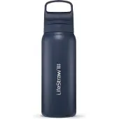 LifeStraw Go Aegean Sea GOST-650ML-AGSEA Stainless Steel, botella de agua con filtro de 2 fases, 650 ml