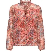 ONLY Blusa 'ONLVIKKI' beige / azul paloma / naranja