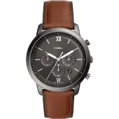 Fossil Reloj analógico marrón / gris basalto