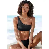 LASCANA Top de bikini 'Scallop' negro