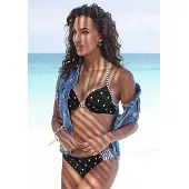 s.Oliver Top de bikini 'Audrey' negro / blanco