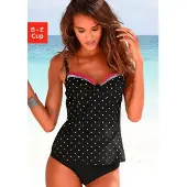 LASCANA Top de tankini 'Monroe' rosa neón / negro / blanco
