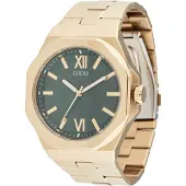 GUESS Reloj analógico 'Emperor' oro / verde oscuro