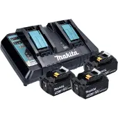 Makita Kit de fuente de alimentación 198458-6, batería de litio de 18V y 5Ah