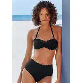 LASCANA Top de bikini 'Scallop' negro