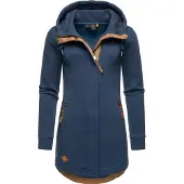 Ragwear Sudadera con cremallera 'Letty' azul oscuro / cognac