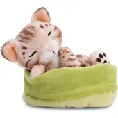 Nici Gato Durmiendo En Cesta Osito 12 Cm