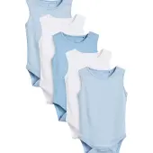 Next Pijama entero/body azul cielo / azul claro / blanco