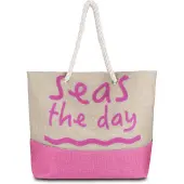 Normani Bolsa de playa beige moteado / rosa