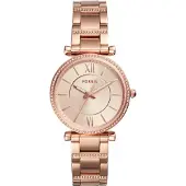 Fossil Reloj analógico 'Carlie' oro rosa / blanco