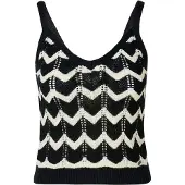 KOROSHI Top de punto negro / offwhite