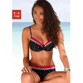 LASCANA Top de bikini 'Monroe' rosa neón / negro / blanco