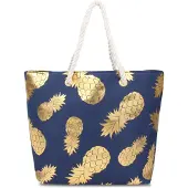 Normani Bolsa de playa azul / oro