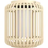 Eglo LED Solar Akku Tischleuchte Laterne Marliano Holz Ahorn IP44 3,3W 300lm Neutralweiß 4000K USB