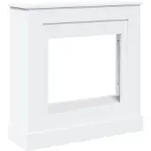 vidaXL Marco para chimenea, blanco, 90x30x90 cm, material de madera