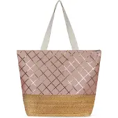 Normani Bolsa de playa 'Kuredu' beige / oro / rosa