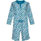 Playshoes Traje de baño petróleo / naranja oscuro / blanco