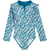 Playshoes Traje de baño azul oscuro / naranja / blanco