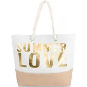 Normani Bolsa de playa arena / oro / blanco