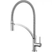EDM Grifo monomando modelo 01125 Ibiza, fabricado en acero inoxidable, latón y zinc. Dimensiones: 4,9 x 20 x 44,5 cm