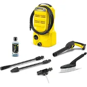 Kärcher K 2 Classic Car, compacta, eléctrica, con manguera de 3 metros, tubo de succión de 5 metros, color amarillo, caudal de 360 litros por hora