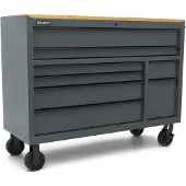 HBM Carro de herramientas, 8 cajones, 142 cm, gris