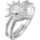 Elli Anillo 'Sonne und Mond' plata / transparente
