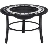 vidaXL , hogar de fuego de mosaico cerámico, negro y blanco, 68 cm