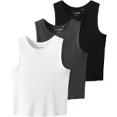 TWO SOON Top antracita / negro / blanco
