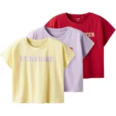 TWO SOON Camiseta amarillo / lila / rojo