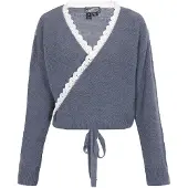 Dreimaster Cárdigan gris basalto / blanco
