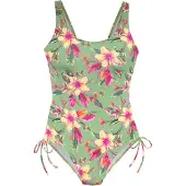 LASCANA Traje de baño 'Malia' jade / verde claro / naranja / rosa