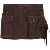 Desigual , Falda mini cargo, Poliester, MarróN, M