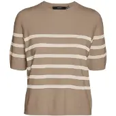 Vero Moda Jersey 'VMSaba' camelo / blanco
