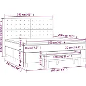 vidaXL Cama con somier y colchón rosa , 160x200 cm, tapizada en terciopelo