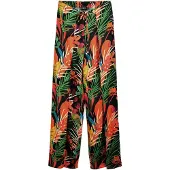 Desigual , Pantalón largo pareo, Viscosa, Negro, XL