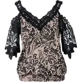 KOROSHI Blusa rosé / negro
