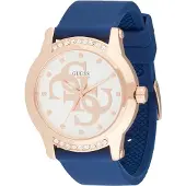 GUESS Reloj analógico azul / oro rosa