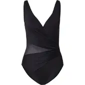 Hunkemoller Bañador moldeador 'Shell Mesh' negro