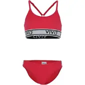 Vivid Traje de baño gris / rojo / negro moteado