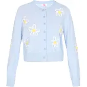 Mymo Cárdigan 'Comfy' azul claro / amarillo / blanco