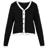 Dreimaster Klassik Cárdigan negro / blanco