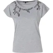 KOROSHI Camiseta gris / plata