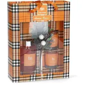 Magic Lights Estuche Difusor Mikado Más 2 Velas De Naranja-canela