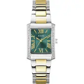GUESS Reloj analógico 'BONNIE' oro / verde oscuro / plata
