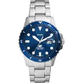 Fossil Reloj analógico azul oscuro / plata
