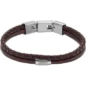 Fossil Pulsera marrón oscuro / plata